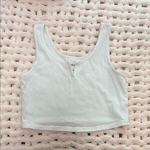Wild Fable Cream Fitted Crop Tank Top